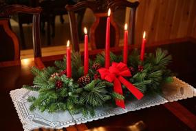 img 1 attached to 🕯️ Worcester Wreath Classic 5-Candle Christmas Centerpiece: Illuminate Your Festive Decor