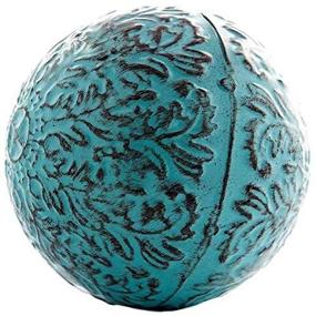 img 1 attached to 🔵 Blue Metal Decorative Sphere for Enhanced Home Décor