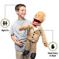 hispanic grandfather ventriloquist style puppet logo