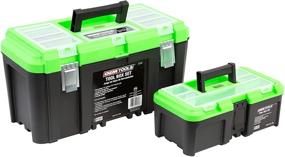 img 4 attached to OEMTOOLS 22161 Tool Box Set - Removable Tool Trays, 19” & 12.5” Sizes, Portable Tool Box Organizers with Storage Box Handle