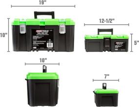 img 3 attached to OEMTOOLS 22161 Tool Box Set - Removable Tool Trays, 19” & 12.5” Sizes, Portable Tool Box Organizers with Storage Box Handle