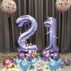 img 2 attached to 🎈 40 Inch Purple Number Helium Foil Birthday Party Digit Balloons (Purple 2) – Perfect Decoration for Milestone Celebrations!