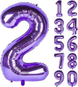 img 4 attached to 🎈 40 Inch Purple Number Helium Foil Birthday Party Digit Balloons (Purple 2) – Perfect Decoration for Milestone Celebrations!