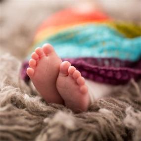 img 2 attached to 🌈 Rainbow Tassel Newborn Baby Wrap Set: Stretch Knit Blanket & Headband for Photography Props