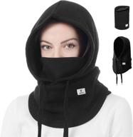 sporty winter hat with balaclava neck warmer - stylish street fashion for skiing logo