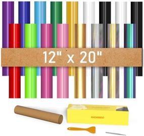 img 4 attached to 🔥 12x20 Heat Transfer Vinyl Bundle, Iron On Vinyl - 17 Sheets in 15 Assorted Colors - Adhesive Backed PU Vinyl HTV Bundle - Ideal for DIY Fabrics, T-Shirts, and Heat Press Machines