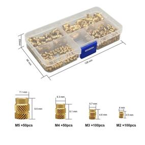 img 3 attached to 🔩 AJOYIB Brass Threaded Insert Nuts - 300Pcs M2 M3 M4 M5 Female Thread Knurled Nut Inserts for 3D Printing Project