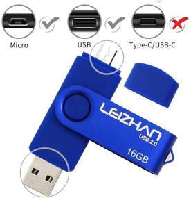 img 3 attached to 📱 LEIZHAN 64 ГБ OTG Micro USB флеш-накопитель Blue Android Phone Pen Drive USB 2.0 Флеш-память для Samsung Galaxy, Xiaomi, LG, Sony, OnePlus, HTC, Meizu