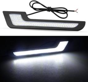 img 1 attached to LEADTOPS Daytime Running Lights LED White Light Strips, L-Shape Design, 72 SMD with Glass Lens, Back Sticker, 12V DRL, 6W DIY LED Lamp, 100% Waterproof - 2 Pack, 1 Year Warranty