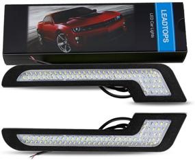 img 4 attached to LEADTOPS Daytime Running Lights LED White Light Strips, L-Shape Design, 72 SMD with Glass Lens, Back Sticker, 12V DRL, 6W DIY LED Lamp, 100% Waterproof - 2 Pack, 1 Year Warranty