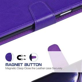 img 1 attached to 📱 Arae Wallet Case for iPhone XR 2018 - Stylish PU Leather Flip Cover with Stand Feature, Wrist Strap, 4-Slot ID and Credit Card Pocket (Purple, 6.1 inch)