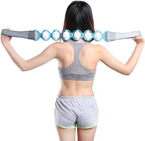 img 3 attached to Nawati Body Massage Roller Rope - Portable Handheld Self Massager for Relaxation and Pain Relief - Blue