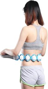 img 1 attached to Nawati Body Massage Roller Rope - Portable Handheld Self Massager for Relaxation and Pain Relief - Blue