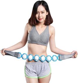 img 2 attached to Nawati Body Massage Roller Rope - Portable Handheld Self Massager for Relaxation and Pain Relief - Blue