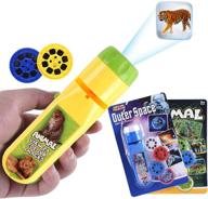 wenosda slide projector torch - space + animal world - educational learning bedtime night light for child, kids, infant, toddler, children - small torches lamp flashlight - 48 images, 2 set логотип