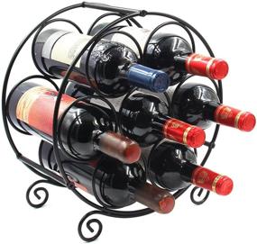 img 4 attached to PAG 7-Bottle Freestanding Countertop Metal Wine Rack - Stylish Small Wine Bottle Holder Stand in Black