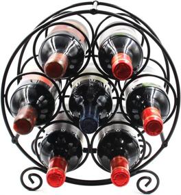 img 3 attached to PAG 7-Bottle Freestanding Countertop Metal Wine Rack - Stylish Small Wine Bottle Holder Stand in Black