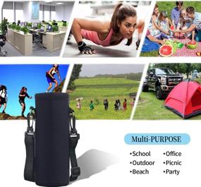 img 3 attached to 🥤 AUPET Insulated Neoprene Water Bottle Carrier Bag with Adjustable Shoulder Strap - Ideal for Stainless Steel, Plastic Bottles, Sport and Energy Drinks - 500ML Capacity