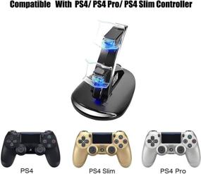 img 2 attached to PS4 Controller Charger Docking Station Stand with Dual USB Fast Charging and LED Indicator - Black