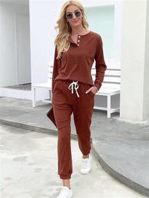 img 2 attached to 👚 Stylish and Comfy: WIHOLL Women's Lounge Set with Button Down Sweatshirt and Sweatpants - Featuring Pockets!