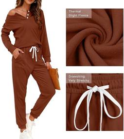 img 1 attached to 👚 Stylish and Comfy: WIHOLL Women's Lounge Set with Button Down Sweatshirt and Sweatpants - Featuring Pockets!