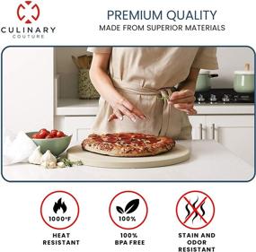 img 1 attached to 🍕 Culinary Couture 15 Inch Round Pizza Stone for Grill and Oven - 3/4" Thick - Pizza Grilling Stone for Oven and BBQ Grill - Includes Pizza Recipes E-Book