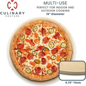 img 3 attached to 🍕 Culinary Couture 15 Inch Round Pizza Stone for Grill and Oven - 3/4" Thick - Pizza Grilling Stone for Oven and BBQ Grill - Includes Pizza Recipes E-Book