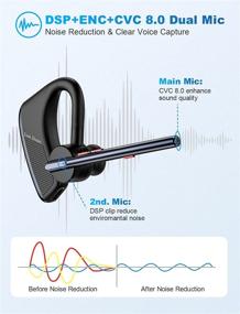 img 3 attached to 🎧 Беспроводная гарнитура Link Dream Bluetooth: гарнитура с шумоподавлением для iPhone и Android - 24 часа разговорного времени, 1440 часов в режиме ожидания - идеально подходит для водителей грузовиков.