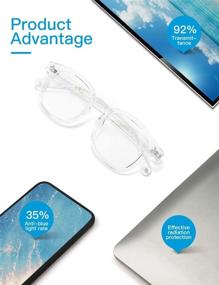 img 2 attached to CNLO Crystal Blue Light Blocking Glasses with UV Protection, Anti-Eyestrain, Lightweight Frame- Unisex