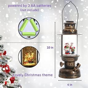 img 3 attached to 🎅 Christmas Snow Globe Lantern – Battery Operated Spinning Water and Swirling Glitter: Festive 10” Santa Decor and Perfect Gift