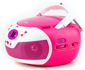 img 1 attached to Versatile Tyler Portable Neon Pink Stereo CD Player: AM/FM Radio, Aux & Headphone Jack for Optimal Music Experience (TAU105-NPK)