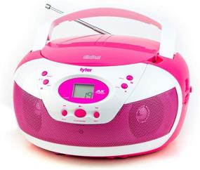 img 2 attached to Versatile Tyler Portable Neon Pink Stereo CD Player: AM/FM Radio, Aux & Headphone Jack for Optimal Music Experience (TAU105-NPK)