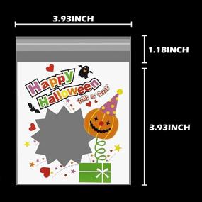 img 3 attached to 🎃 400-Count Self-Adhesive Halloween Cellophane Bags - Happy Halloween Candy, Cookie, Treat Bags for Party Supplies, Homemade Crafts, Snack Present Packing - 10 Unique Styles