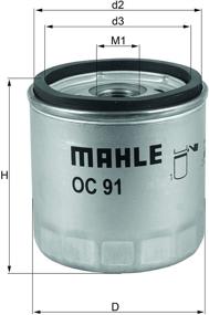 img 1 attached to Масляный фильтр MAHLE OC 91: непревзойденное качество и производительность для оптимальной защиты двигателя