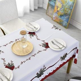 img 2 attached to 🌊 Wewoch Decorative Rectangular Tablecloth - Water-Resistant Elegance for Any Occasion