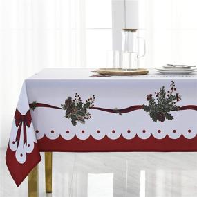 img 3 attached to 🌊 Wewoch Decorative Rectangular Tablecloth - Water-Resistant Elegance for Any Occasion