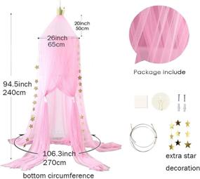 img 3 attached to Mengersi Pink Mosquito Net Bed Canopy Curtains with Stars – Perfect Bedroom Decoration for Girls and Kids, Fits Single to King Size Beds