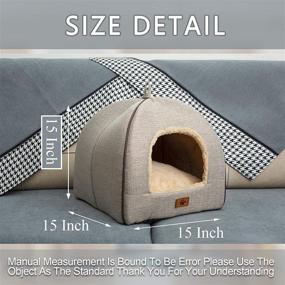 img 3 attached to 🐱 WindRacing Cat Bed for Indoor Cats - Cozy Cat Cave Bed House with Washable Cushioned Pillow, Self Warming and Soft Kitten Beds, Cat Furniture