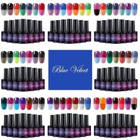 img 2 attached to Blue Velvet Color Changing Gel Nail Polish - 7pcs UV Gel Nail Lacquer Set for Nail Art Manicure. Perfect Starter Gift Kit with 10ML bottles.