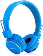 🎧 foldable kids bluetooth headphones with volume limiting - wireless/wired stereo hd headset, sd card slot, fm radio, in-line volume control & mic - suitable for children and adults (blue) logo