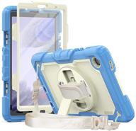 herize case for galaxy tab a7 lite 8.7 inch - screen protector, pencil holder - 3-layer heavy duty dropproof silicon case with handle shoulder strap - samsung tab a7 lite sm-t225/t220 logo