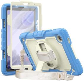 img 4 attached to Herize Case for Galaxy Tab A7 Lite 8.7 Inch - Screen Protector, Pencil Holder - 3-Layer Heavy Duty Dropproof Silicon Case with Handle Shoulder Strap - Samsung Tab A7 Lite SM-T225/T220