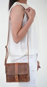 img 3 attached to 👜 Elegant Leather Crossbody Shoulder Handbag for Women - Stylish Leather Crossover Bag