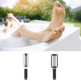 img 1 attached to 🦶 iBazal Professional Pedicure Foot File Callus Remover - Large Foot Rasp Colossal Scrubber, Stainless Steel Callus File for Wet and Dry Feet (Black, 2PCS)