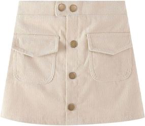 img 4 attached to WELAKEN Corduroy Toddler Fashion Bottoms Girls' Clothing in Skirts & Skorts