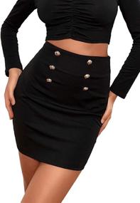 img 1 attached to MakeMeChic Womens Button Split Waist