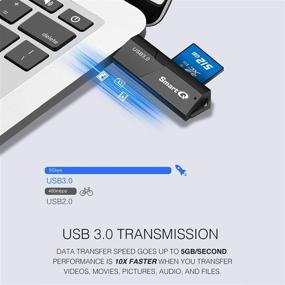 img 3 attached to 📸 SmartQ C307 USB 3.0 Portable Card Reader: Advanced All-in-One Design for SD, SDHC, SDXC, MicroSD, MicroSDHC, MicroSDXC