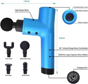 img 3 attached to 💪 Powerful Handheld Muscle Massage Gun Kit for Athletes - Deep Tissue Percussion Fascial Gun Recovery and Pain Relief Therapy - 4 Speeds & 4 Interchangeable Heads