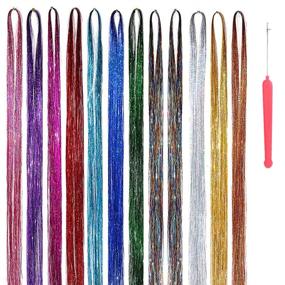 img 2 attached to Sparkling Extensions Highlights Multi Colors Hairpieces