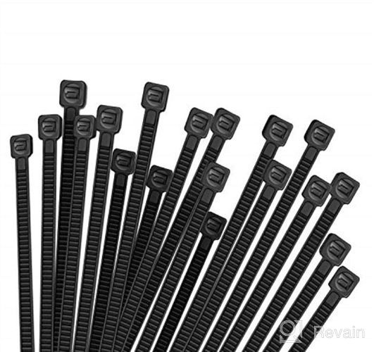 img 1 attached to 🔗 500 Pack Self-Locking Cable Zip Ties - Versatile 4+6+8+10+12-Inch Sizes - 0.16inch Width Nylon - Ideal for Home, Office, Garage & Workshop [Black] review by Jessica Lewis